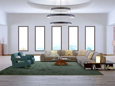 Modern living room sofa combination model