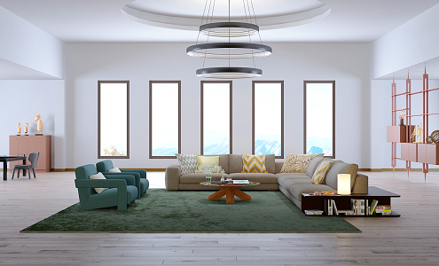 Modern living room sofa combination 3d model