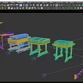 container port terminal super large crane rail transport machine 3d model