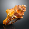 Orange Brown Textured Conch Shell Decorative Ornament Combination for Home Decor
