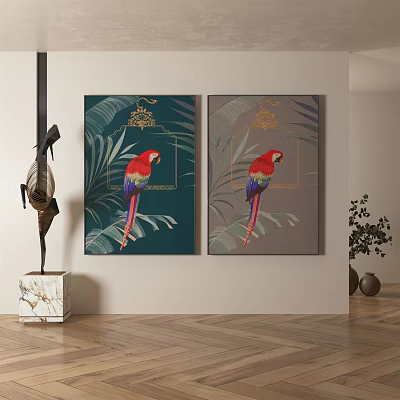 New Chinese Animal Painting Abstract Decorative Painting 3d model