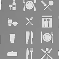 Set of Kitchen Utensils Including Plates Forks Knives And Glassware Items