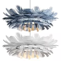 Elegant Modern Blue And White Feather Chandelier Design For Interior