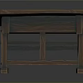 Vintage Wooden Desk And Bench Set With Brown Finish And Connected Structure