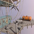 Vintage Airship Classic Design with Metal Shell Netted Covering and Gondola