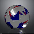 Modern Silver Blue Red Geometric Pattern Soccer Ball For Daily Sports Use