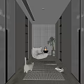 Modern Luxury Walk-in Closet Interior Design With Mirrors Cabinets And Seating