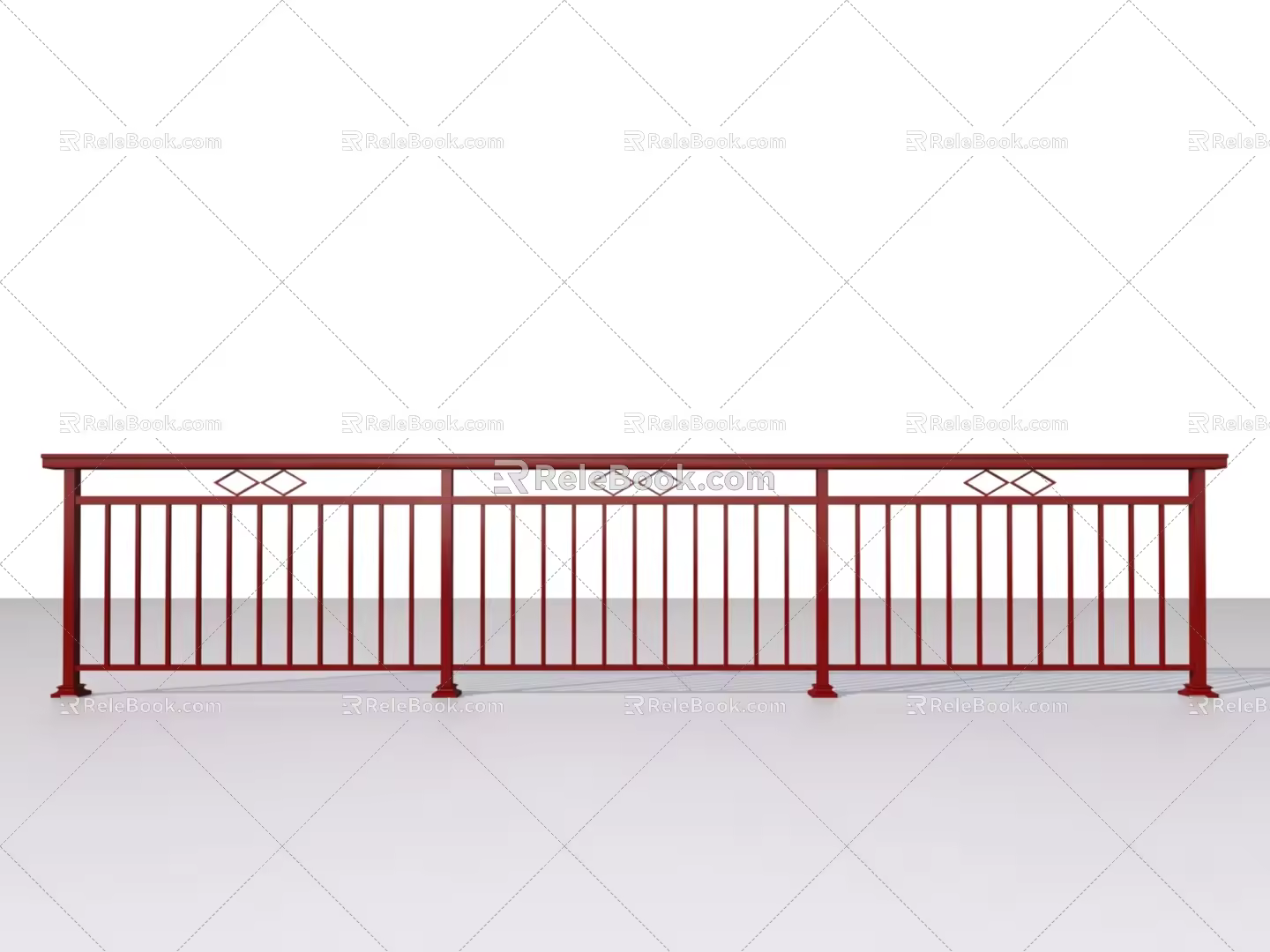 Guardrail railing fence wrought iron railing 3D model 3d model