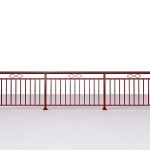 Guardrail railing fence wrought iron railing 3D model 3d model