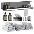 Organized Daily Washing Essentials With Hand Soap Dispensers Towel Sets And Tissue Box