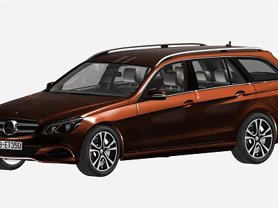 Brown Station Wagon Car With Sleek Exterior Roof Rails And Alloy Wheels 3d model