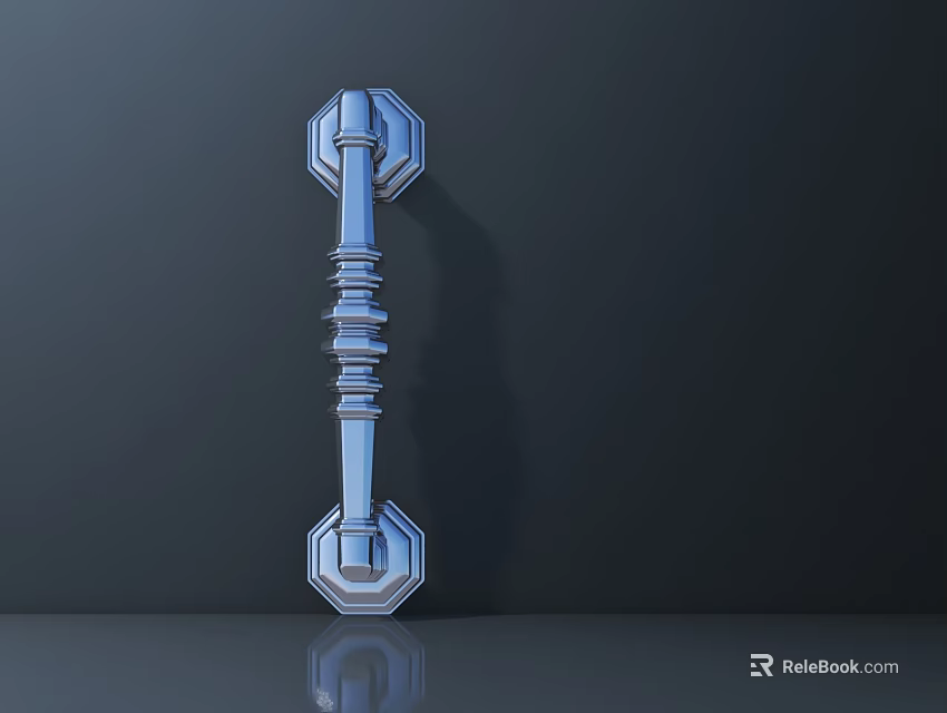 Sleek Modern Door Handle With Geometric Base And Metal Texture 3D Design 3d model 