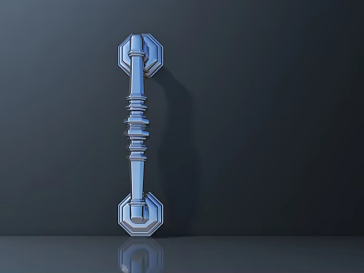 Sleek Modern Door Handle With Geometric Base And Metal Texture 3D Design 3d model