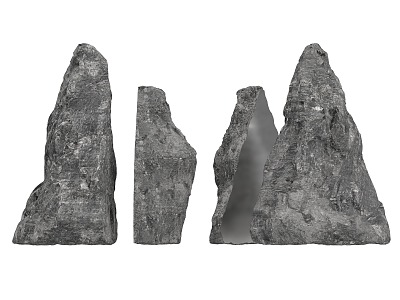 Stone landscape stone whole stone slice stone black mountain stone 3d model