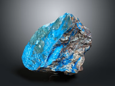Natural Blue And Brown Mineral Specimen With Rough Surface Texture Formation 3d model