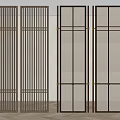 New Chinese Style Screen Partition Wooden Screen Wooden Partition Porch Partition 3d model