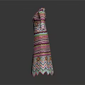 Fashionable Colorful Knitted Long Coat With Vibrant Geometric Zigzag Pattern Design