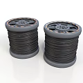 Two Black Cable Reels Equipment With Spool Design For Industrial Use