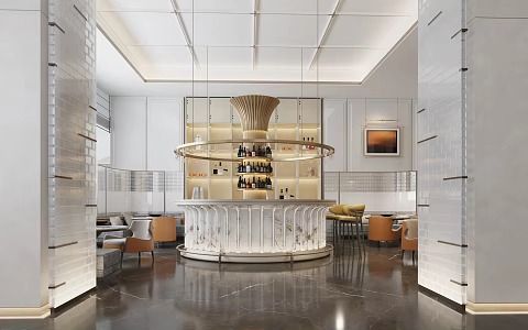 Hotel bar lounge bar lobby hotel lobby 3d model