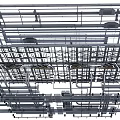 Structural Suspended Ceiling With Metal Framework And Pipe Layout Design
