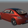 Red Volkswagen Beetle Car With Black Roof And Beige Interior Alloy Wheels