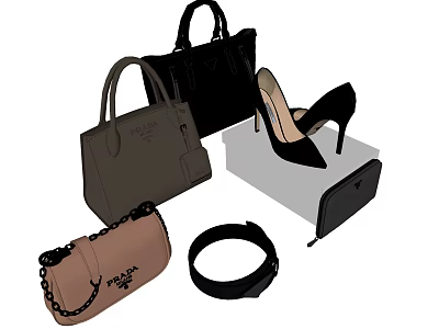Chic Leather Handbags Crossbody Bags And Small Clutches In Black Brown 3d model
