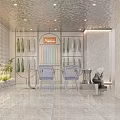 Modern Minimalist Clothing Store With Glass Storefront Mannequins Clothing Displays And Green Plants