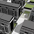 Modern Urban Residential Complex Design With Multiple Buildings Green Roofs And Central Courtyard