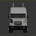 White Modern Truck Cab Exterior With Black Chassis And Antennas Design