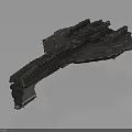 Interstellar Cosmic Spacecraft 3D Model With Intricate Metallic Structure And Design