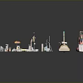 Colorful 3D Scene Components Collection With Street Lights Food Models And Traffic Signs