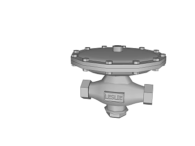 BELLUS Industrial Valve With Flanged Top And Threaded Connection Ports 3d model