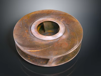 Cast Iron Pulley Wheel with Spiral Grooves as Essential Hardware Tool Component 3d model