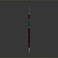 Enchanting Magic Staff With Red Shaft Blue Gemstone And Golden Top Ornament