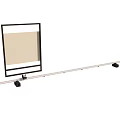 Rectangular Frame With Light Panel And Long Support Rod Orange Ends 3d model
