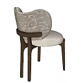 Stylish Modern Nikko Dining Chair With Upholstered Backrest And Wooden Legs