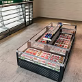 Refrigerated Display Freezers for Fresh Meat Vegetables in Commercial Store Showcase