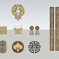 New Chinese Handle Door Handle 3d model