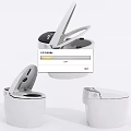 Modern White Ceramic Toilet Models With Open Lid And Contemporary Design Features