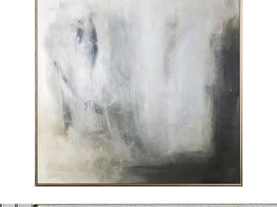 Elegant Modern Picture Frame With Abstract Painting In Neutral Tones 3d model