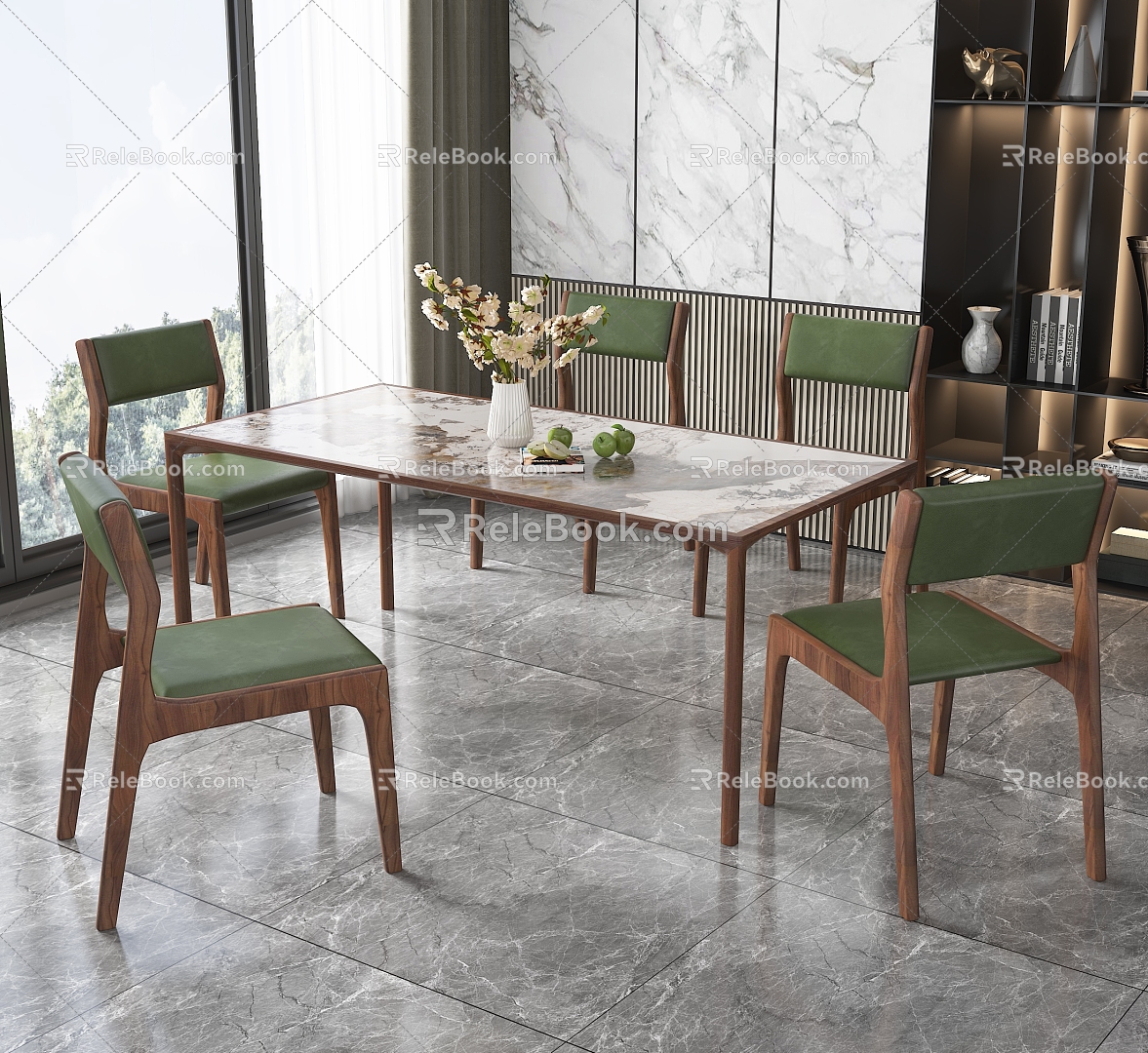 Dining table and chair model 3d model