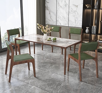 Dining table and chair model 3d model