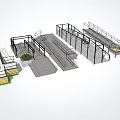 Fence Design Concepts With Various Structural Details Layouts And Metal Railings