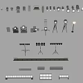 Stage lighting light frame spotlight lamp chase light fill light triangle light frame lighting tool 3d model