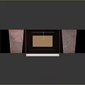 Industrial Rock Wall Interior With Pink Floor Metal Platform Front Screen And Ceiling Design
