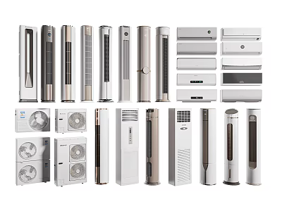 Various Types of Air Conditioners and Fans with Different Modern Designs 3d model