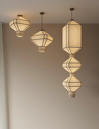 New Chinese Chandelier Restaurant Chandelier Multi-head Chandelier Large Chandelier Ceiling Lamp Tooling Chandelier Bedside Chandelier 3d model
