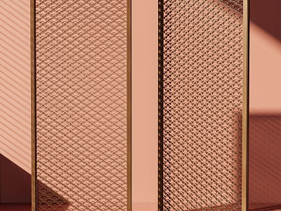 Elegant Modern Metal Mesh Partition With Geometric Pattern For Interior Decor 3d model