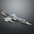 Detailed Aircraft Model With Exposed Internal Structure And Metal Exterior Design