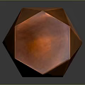Copper Polyhedral Decorative Stool With Modern Geometric Design And Reflective Surface